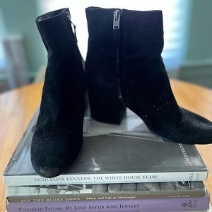 Black suede ankle boots